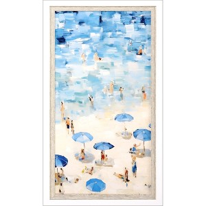 HomeRoots Aerial Beach Views White Framed Wall Art - 1 of 4