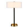 Hudson and Canal 24" Tall Two-Tone Table Lamp with Fabric Shade Matte Black/Brass/White - 4 of 4