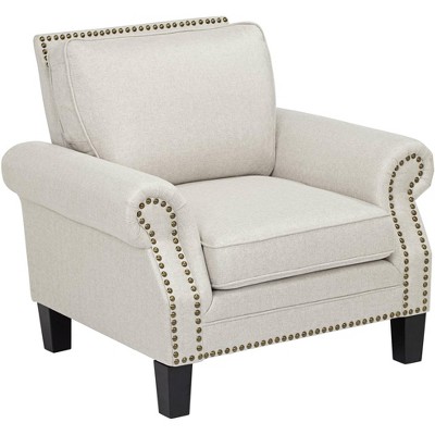 Elm Lane Clyde Park Oslo Linen Nailhead Trim Armchair