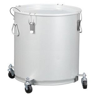 16 Gallon Fryer Grease Bucket Oil Disposal Caddy, Steel Fryer Oil Transport Container Rust-Proof Coating, Grease Can With Lid, Lock Clips, Filter Bag - 1 of 4
