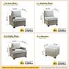 XIZZI All-Weather Rattan Furniture, Sectional Sets w/ Optional Solar Light-Up Coffee Table & Ottoman, Choose 6-9pc Configs in 8 Fade Resistant Colors - 3 of 4