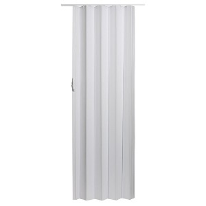 LTL Home Products Via 36" x 80" Vinyl PVC Panel Single Folding Door with Flexible Hinges for Home and Office Interiors, White - 1 of 4