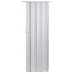 LTL Home Products Via 36" x 80" Vinyl PVC Panel Single Folding Door with Flexible Hinges for Home and Office Interiors, White
