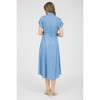 August Sky Women's Collared Belted Button Up Shirt Dress - 2 of 4