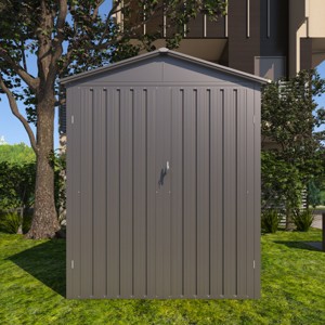 Spacious Outdoor Metal Storage with Window, Weather-Resistant Design, Ideal for Tools, Equipment, and Backyard Organization - Coolbibila - 1 of 4