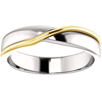 Pompeii3 5mm 14k White & Yellow Gold Polished Comfort Fit Two Tone Wedding Band