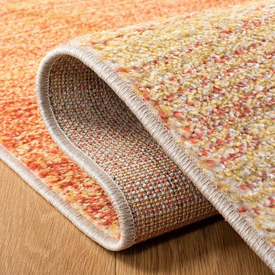 Adirondack Orange and Red Synthetic Rectangular Area Rug