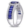 EVERLY JEWELRY |Sterling Silver 4 3/4 CT TGW Created Blue Sapphire Created White Sapphire Fashion Ring - 2 of 4