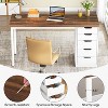 Okak Modern Home Office Reversible Computer Desk with Storage Drawers,Multifunctional Study Writing Desk with for Study,Office,Studio - 3 of 4