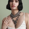 SOHI Women's Crystal Silver Maxi Drop Necklace - 4 of 4