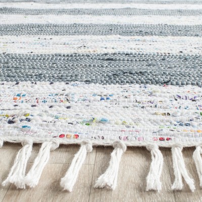 Montauk 8' x 10' Off-White and Gray Cotton Striped Rug