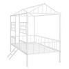 NicBex Twin Size Loft Bed Classic House Shape Metal Bed Frame with Inclined Ladder and Full Length Guardrail, No Box Spring Required - 3 of 4