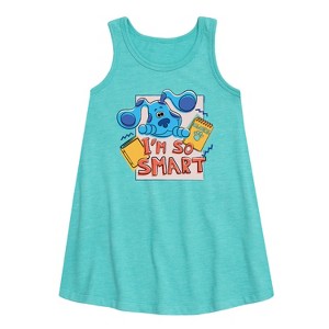 Girls' - Blue's Clues & You! - I'm So Smart Graphic Sleeveless Aline Dress - 1 of 2