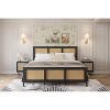 Platform Bed Frame with Cane Headboard, Boho Rattan Style, Strong Metal Slats, Noise-Free, No Box Spring Needed - 4 of 4