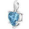 Pompeii3 7mm Blue Topaz Women's Heart Pendant in 14k Gold Necklace 5mm Tall - 2 of 4