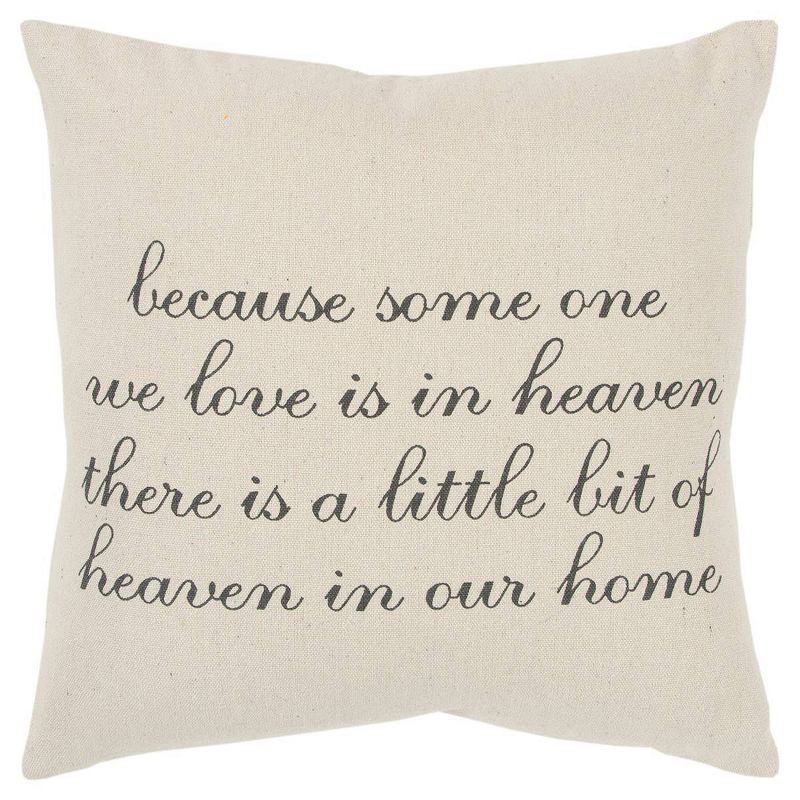 20&#34;x20&#34; Oversize &#39;Heaven in Our Home&#39; Quote Poly Filled Square Throw Pillow Neutral - Rizzy Home, 1 of 8