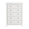 Gulches Modern Farmhouse White 5-Drawer Dresser Tall Chest with Smooth Metal Rails, Anti-Tipping Device, Closet Organizer - 2 of 4