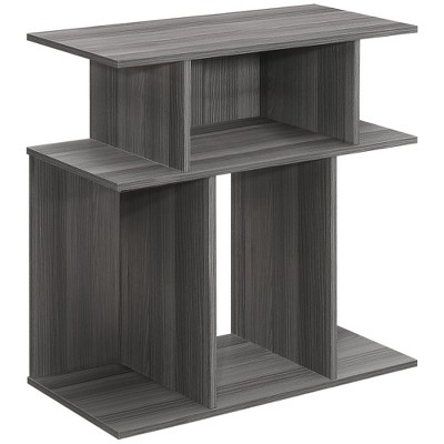Monarch Specialties Accent Table Side End Nightstand Lamp Living Room Bedroom Laminate Grey Contemporary Modern
