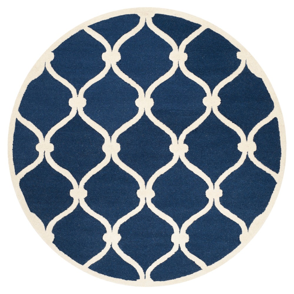 Benson Area Rug - Navy / Ivory ( 8' Round ) - Safavieh