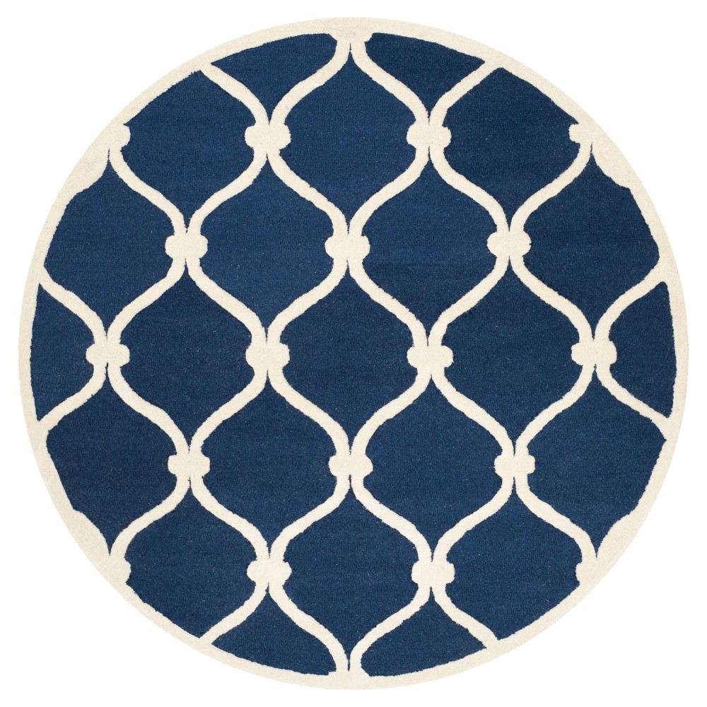 Benson Area Rug - Navy / Ivory ( 8' Round ) - Safavieh