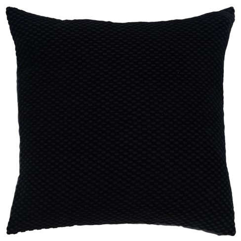 20x20 Oversize Solid Square Throw Pillow Black - Rizzy Home