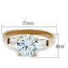 Slickblue Women's Three-Stone Rose Gold Stainless Steel Ring with Round Clear CZ, 8mm Center, size 5-10 - 2 of 4