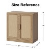 PexFix 31"x31"x16" Rattan Wood Accent Cabinet with Adjustable Shelf Storage Cabinet,Natural - 3 of 4