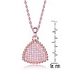 Guili Sterling Silver with Rose-Toned Cubic Zirconia Triangle Pendant, A Modern Twist on Classic Elegance, Perfect for Day or Night Wear - 2 of 3