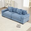 Aukfa Oversized 92" Modular Corduroy 2-Seater Sofa Set - Reversible Sectional Couch with Ottoman, Fabric Upholstery for Living Room - 4 of 4
