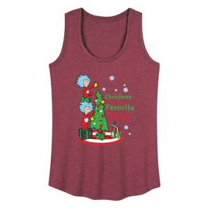 Women's - Dr. Seuss - Christmas Is A Family Thing Graphic Racerback Tank - 1 of 4