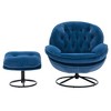CAVINAS Upholstered Accent Chair, Velvet Swivel Chairs with Swivel Ottoman for Living Room, Wingback Chair, Lounge Armchairs, TV Chair - 2 of 4