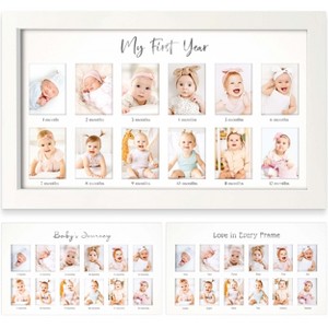 Nova Baby's First Year Photo Frame, 12 Months Newborn Baby Picture Frame, Monthly Birthday Milestone Collage - 1 of 4