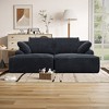 77.8" Oversized Corduroy Double Chaise Lounge Cloud Plush Sofa Bed with Throw Pillows - 4 of 4