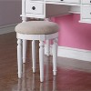 DOMETOUR Bedroom Contemporary Vanity Set w Foldable Mirror Stool Drawers White Color - 3 of 4