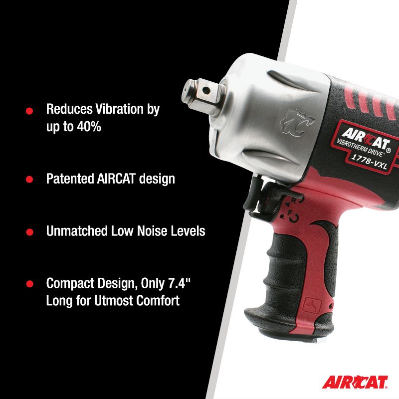 AIRCAT 1778-VXL 3/4-Inch Vibrotherm Drive Composite Impact Wrench 1700 ft-lbs, 5 of 9