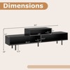 Costway 3 Cubby TV Stand for TVs up to 70" Entertainment Center Media TV Console Table Black/Brown/White - 3 of 4