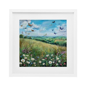 Stupell Industries Butterflies In Tranquil Meadow Framed Print Under Glass - 1 of 4
