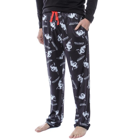 Halloween Michael Myers Men's Horror Film Allover Pattern Pajama Pants (XL)  Black