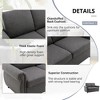 57.9" Linen Pull Out Loveseat Sofa Bed with Twin Size Memory Mattress and Two USB Ports - 4 of 4