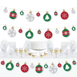 Big Dot of Happiness Ornaments - Holiday and Christmas Party DIY Decorations - Clothespin Garland Banner - 44 Pc
