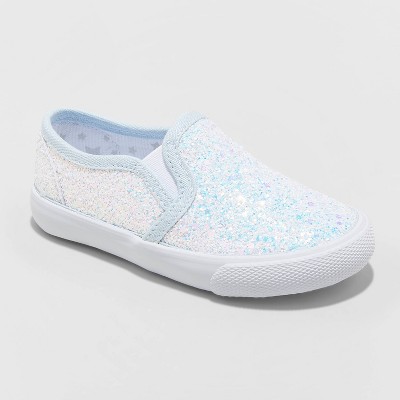 girls glitter slip on sneakers