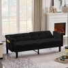 Sapphtopaz Convertible Couches for Living Room 3-Seater Velvet Upholstered Tufted Sofa with Adjustable Backrest & Plastic Legs Sofa for Bedroom - 2 of 4
