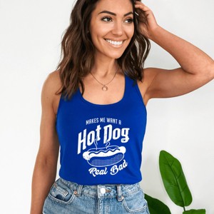 Simply Sage Market Makes Me Want A Hot Dog Real Bad Solid Racerback Tank - 1 of 4