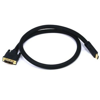  Monoprice High Speed Video Cable - 3 Feet - Black | 24AWG CL2 High Speed HDMI to DVI Adapter with Net Jacket 
