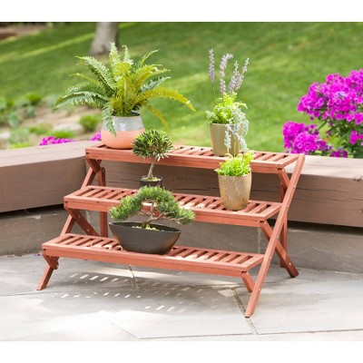 20" H Novelty Wood Planter Stands And Holders - Brown - Leisure Season