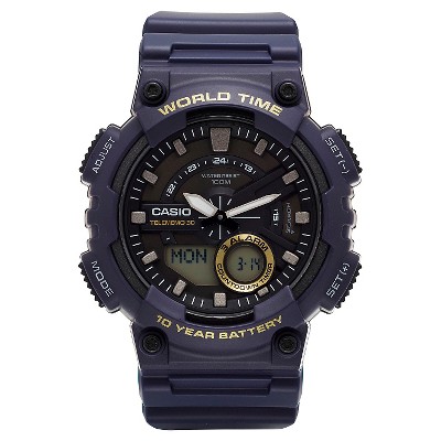 Casio Men's Square Face Ana-digi Watch - Silver (9) - Efa120d-1av : Target