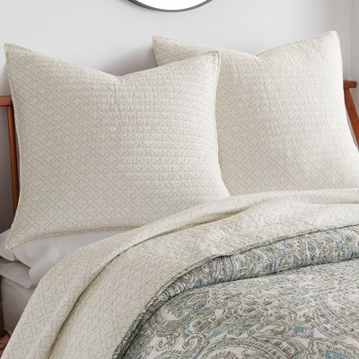 Assisi Taupe and Cream Cotton Euro Sham Set of Two