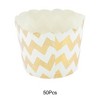 Unique Bargains Disposable Baking Cups Wood Pulp Paper PE Coating Gold Tone White 2.76"x2.17" 50 Pcs - 4 of 4