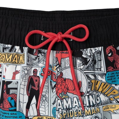 Мужские брюки Marvel Spider-Man Mens Swim Trunks UPF 50+ Gray / Black Comic Strip Large — фото 3