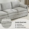 89" Chenille Curved-Arm 3-Seater Sofa with Double-Layered Cushions, Detachable Lumbar Pillow, and Elegant Stitching - 4 of 4